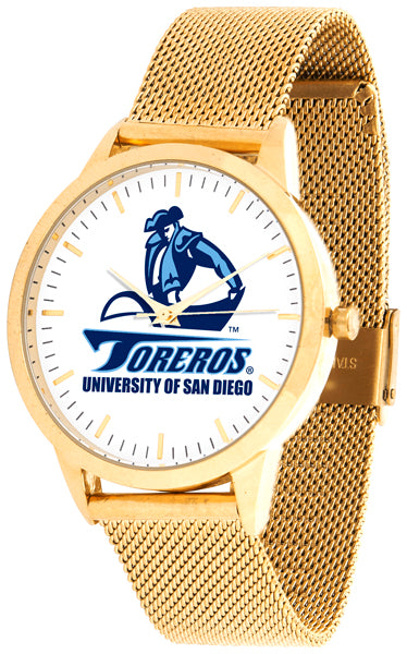 San Diego Toreros Statement Mesh Band Unisex Watch - Gold
