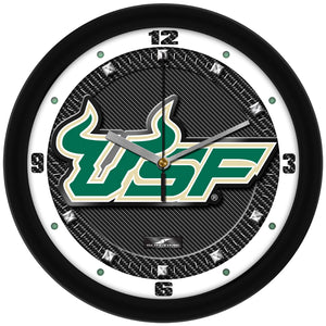 South Florida Bulls Wall Clock - Carbon Fiber Textured