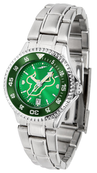 South Florida Bulls Competitor Steel Ladies Watch - AnoChrome - Color Bezel