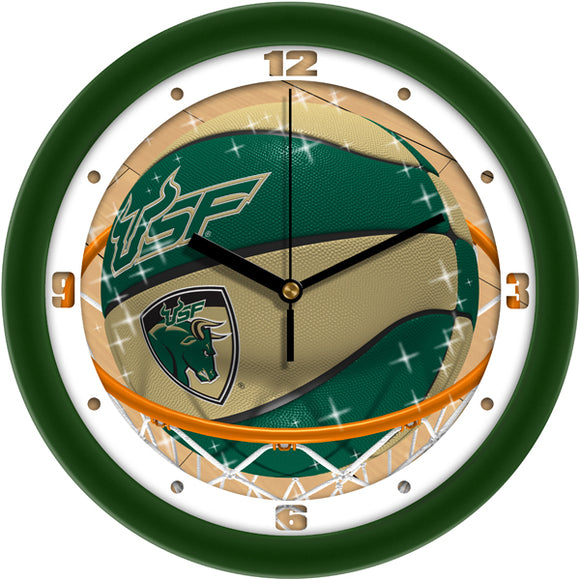 South Florida Bulls Wall Clock - Basketball Slam Dunk