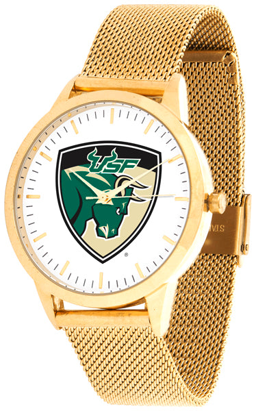 South Florida Bulls Statement Mesh Band Unisex Watch - Gold