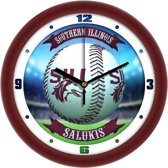 Southern Illinois Wall Clock - Baseball Home Run