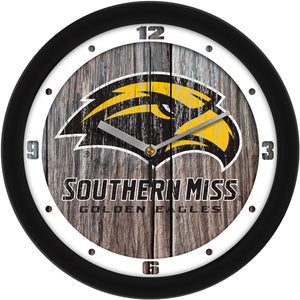 Southern Miss Wall Clock - Weathered Wood