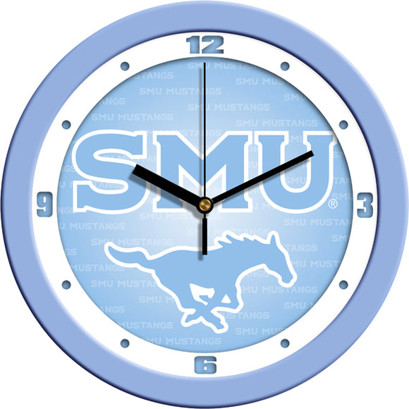 SMU Mustangs Wall Clock - Baby Blue