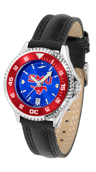SMU Mustangs Competitor Ladies Watch - AnoChrome - Color Bezel