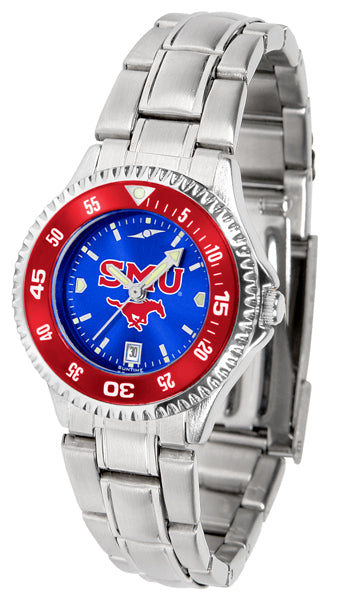 SMU Mustangs Competitor Steel Ladies Watch - AnoChrome - Color Bezel