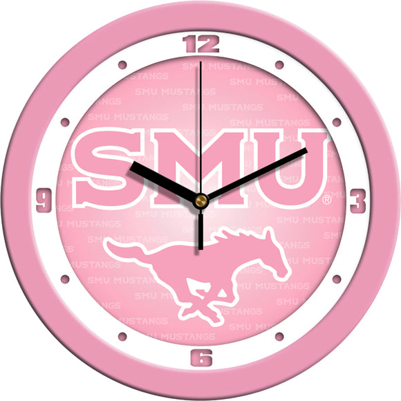SMU Mustangs Wall Clock - Pink