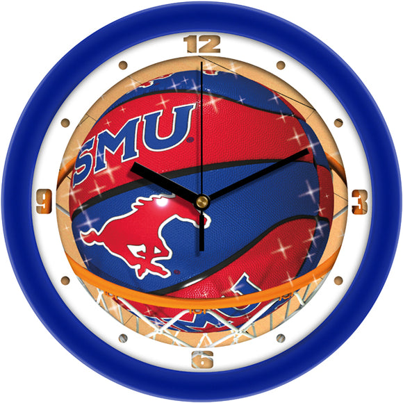 SMU Mustangs Wall Clock - Basketball Slam Dunk