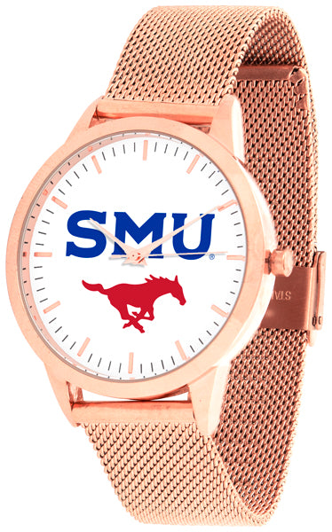 SMU Mustangs Statement Mesh Band Unisex Watch - Rose