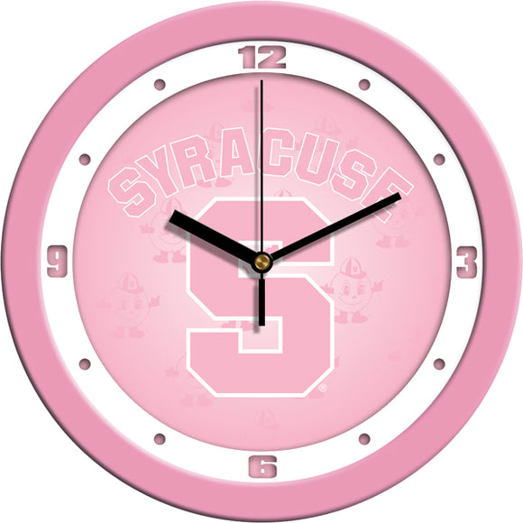 Syracuse Orange Wall Clock - Pink