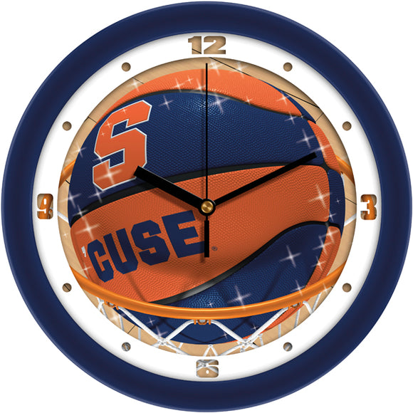Syracuse Orange Wall Clock - Basketball Slam Dunk