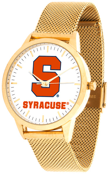 Syracuse Orange Statement Mesh Band Unisex Watch - Gold