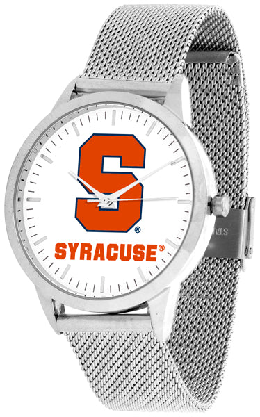 Syracuse Orange Statement Mesh Band Unisex Watch - Silver