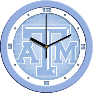 Texas A&M Wall Clock - Baby Blue
