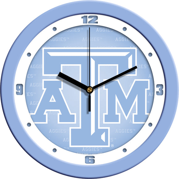 Texas A&M Wall Clock - Baby Blue