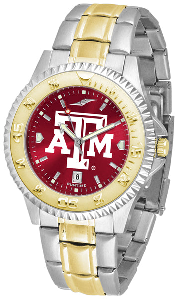 Texas A&M Competitor Two-Tone Men’s Watch - AnoChrome