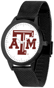 Texas A&M Statement Mesh Band Unisex Watch - Black