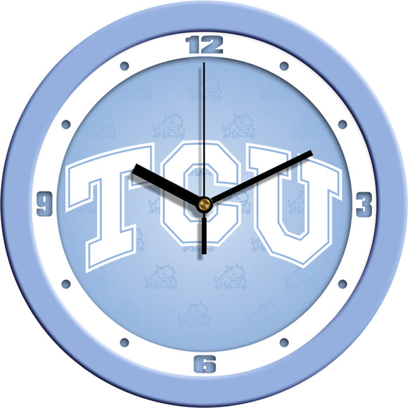 TCU Horned Frogs Wall Clock - Baby Blue