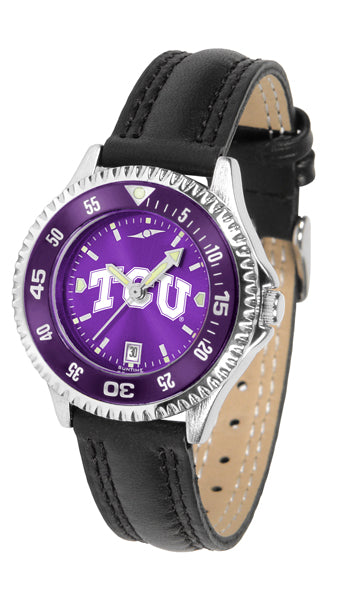 TCU Horned Frogs Competitor Ladies Watch - AnoChrome - Color Bezel