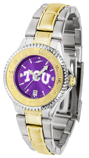 TCU Horned Frogs Competitor Two-Tone Ladies Watch - AnoChrome