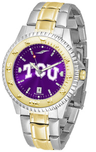 TCU Horned Frogs Competitor Two-Tone Men’s Watch - AnoChrome