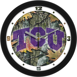 TCU Horned Frogs Wall Clock - Camo