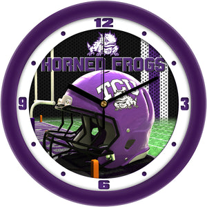 TCU Horned Frogs Wall Clock - Football Helmet