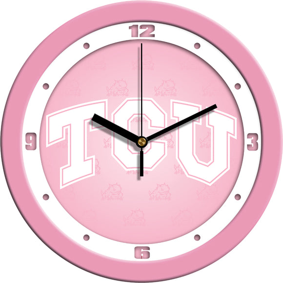 TCU Horned Frogs Wall Clock - Pink