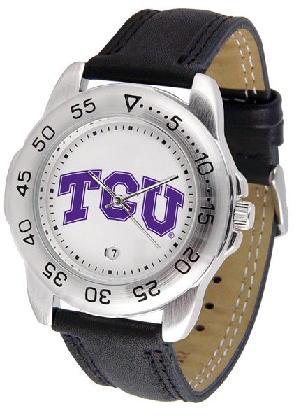 TCU Horned Frogs Sport Leather Men’s Watch