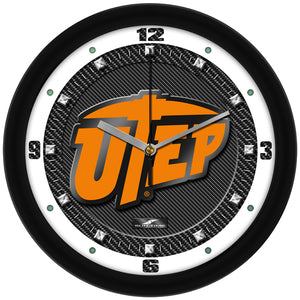 Texas El Paso Wall Clock - Carbon Fiber Textured