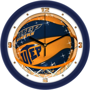 Texas El Paso Wall Clock - Basketball Slam Dunk