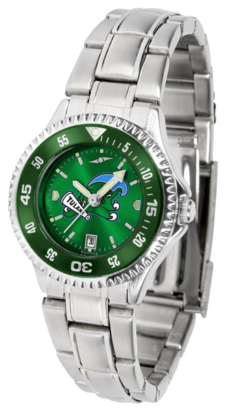 Tulane Green Wave Competitor Steel Ladies Watch - AnoChrome - Color Bezel