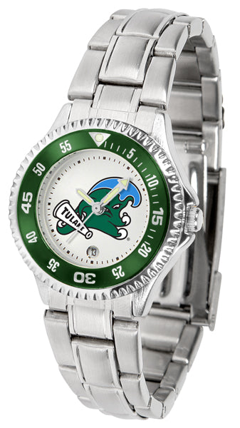 Tulane Green Wave Competitor Steel Ladies Watch