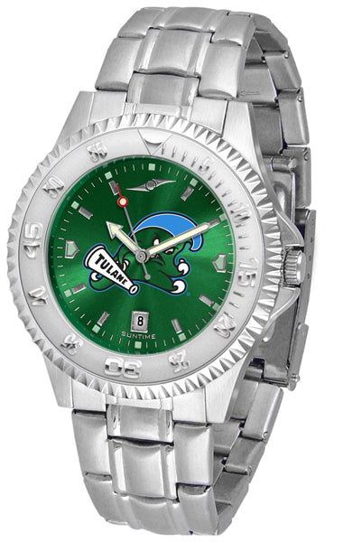 Tulane Green Wave Competitor Steel Men’s Watch - AnoChrome