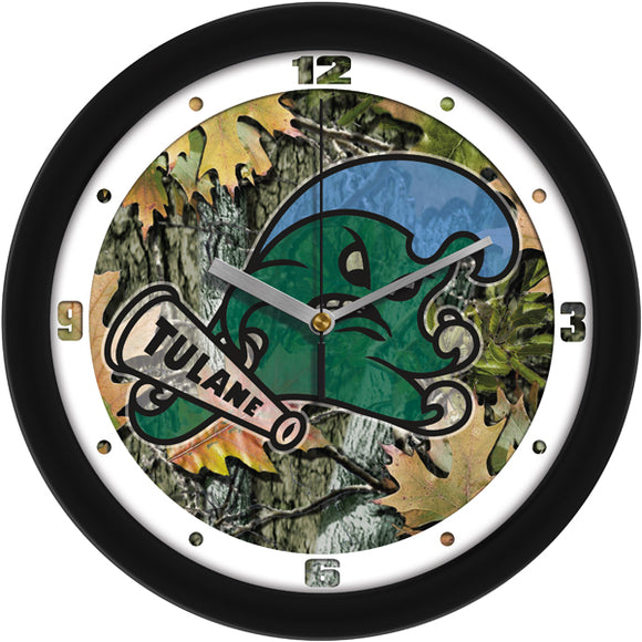 Tulane Green Wave Wall Clock - Camo