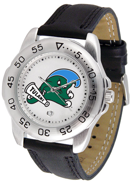Tulane Green Wave Sport Leather Men’s Watch