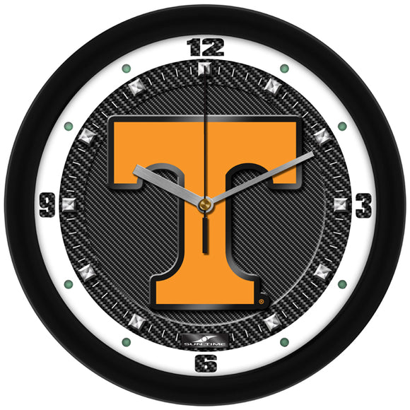 Tennessee Volunteers Wall Clock - Carbon Fiber Textured