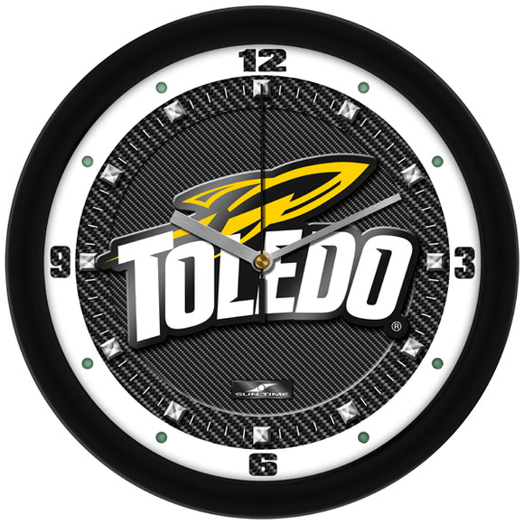 Toledo Rockets Wall Clock - Carbon Fiber Textured