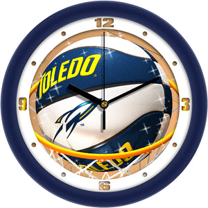 Toledo Rockets Wall Clock - Basketball Slam Dunk