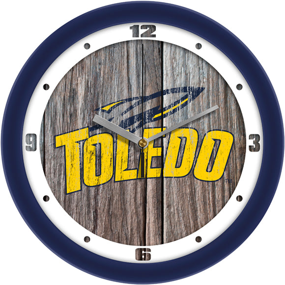 Toledo Rockets Wall Clock - Weathered Wood