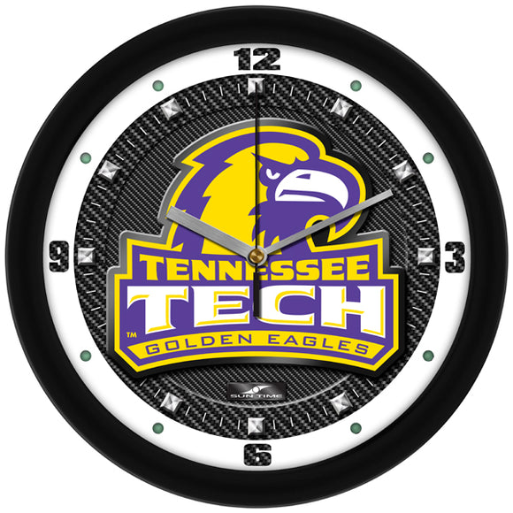 Tennessee Tech Wall Clock - Carbon Fiber Textured