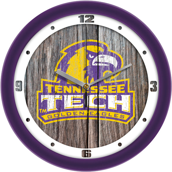 Tennessee Tech Wall Clock - Weathered Wood