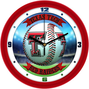 Texas Tech Wall Clock - Baseball Home Run