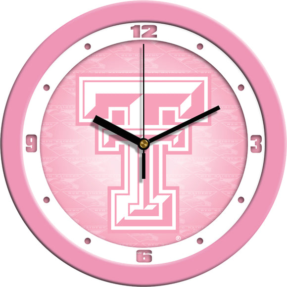 Texas Tech Wall Clock - Pink