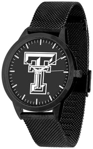 Texas Tech Statement Mesh Band Unisex Watch - Black - Black Dial