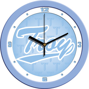 Troy Trojans Wall Clock - Baby Blue