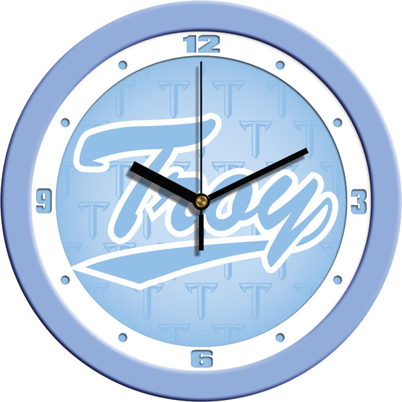 Troy Trojans Wall Clock - Baby Blue