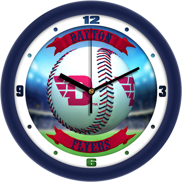 Dayton Flyers Wall Clock - Baseball Home Run