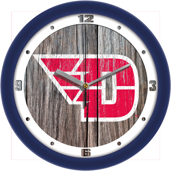 Dayton Flyers Wall Clock - Weathered Wood