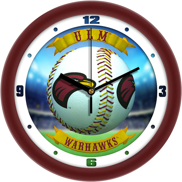 ULM Warhawks Wall Clock - Baseball Home Run